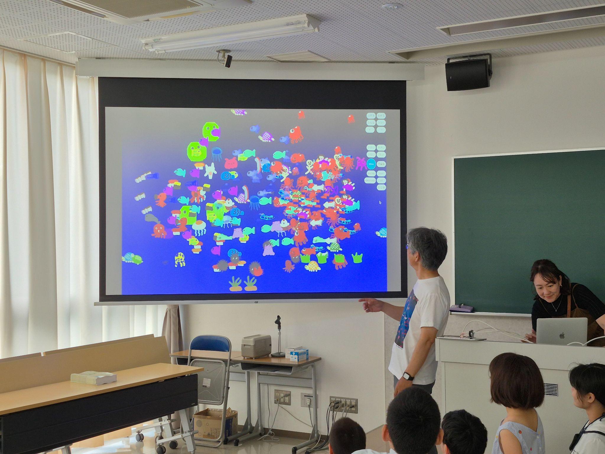 参加者全員の作品を一つの画面に集めた様子